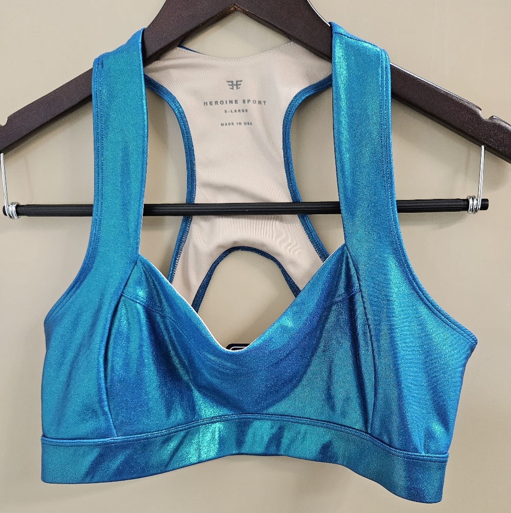 Heroine Sport Shimmering Teal Sports Bra